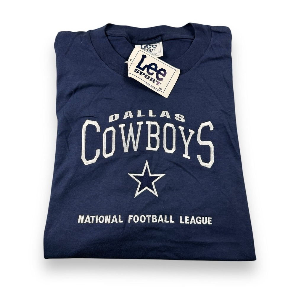 Vintage NWT 1996 Lee Sport NFL Dallas Cowboys Embroidered Spellout T-Shirt XL